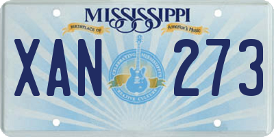 MS license plate XAN273