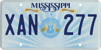 MS license plate XAN277