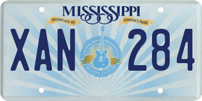 MS license plate XAN284