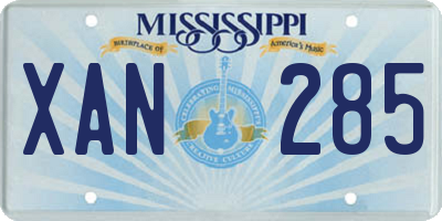 MS license plate XAN285
