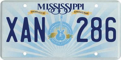 MS license plate XAN286