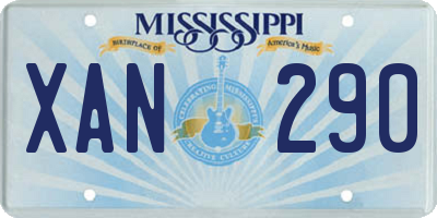 MS license plate XAN290