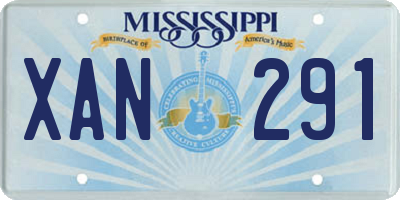 MS license plate XAN291