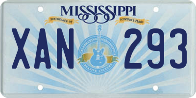 MS license plate XAN293