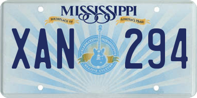 MS license plate XAN294