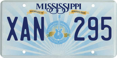 MS license plate XAN295