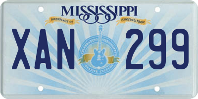 MS license plate XAN299