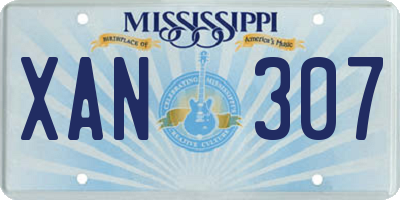 MS license plate XAN307