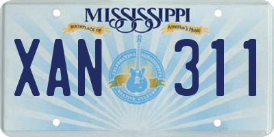MS license plate XAN311