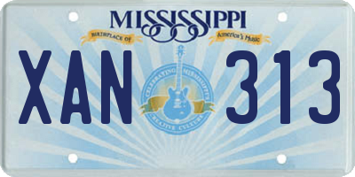 MS license plate XAN313