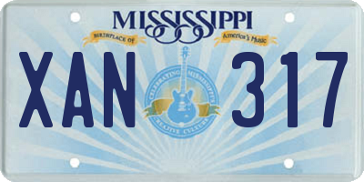 MS license plate XAN317