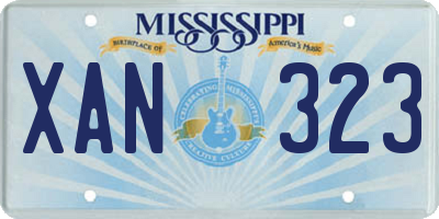 MS license plate XAN323