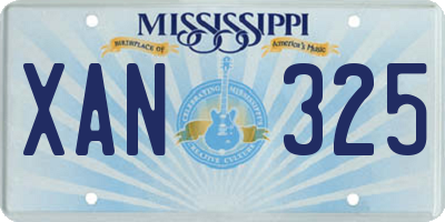 MS license plate XAN325