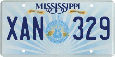 MS license plate XAN329