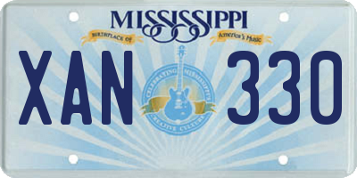 MS license plate XAN330