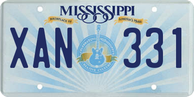 MS license plate XAN331