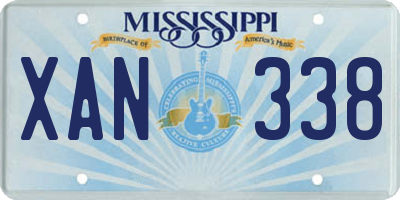 MS license plate XAN338