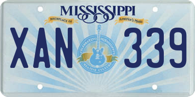 MS license plate XAN339