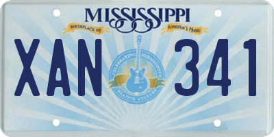 MS license plate XAN341