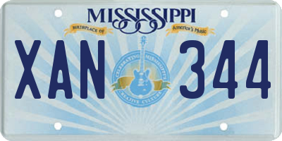 MS license plate XAN344
