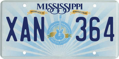 MS license plate XAN364