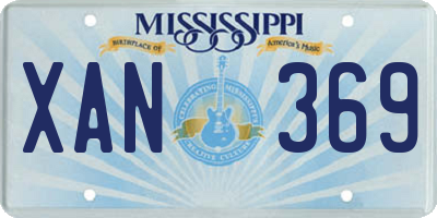 MS license plate XAN369