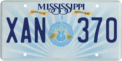 MS license plate XAN370
