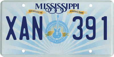 MS license plate XAN391