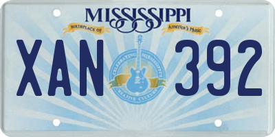 MS license plate XAN392