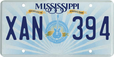 MS license plate XAN394