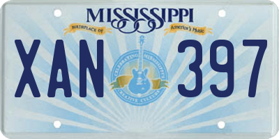 MS license plate XAN397