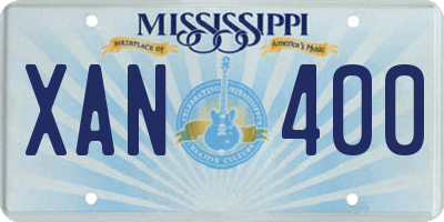 MS license plate XAN400