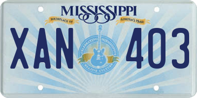 MS license plate XAN403
