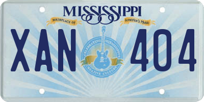 MS license plate XAN404