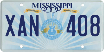 MS license plate XAN408