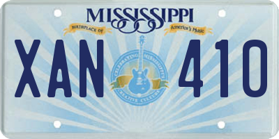 MS license plate XAN410
