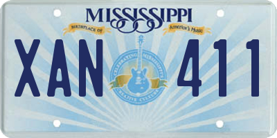MS license plate XAN411