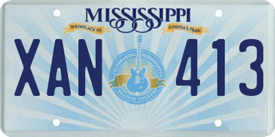 MS license plate XAN413
