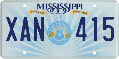 MS license plate XAN415