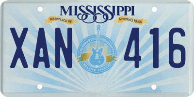 MS license plate XAN416
