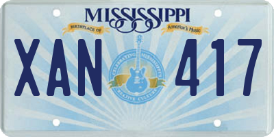 MS license plate XAN417