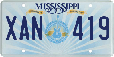 MS license plate XAN419
