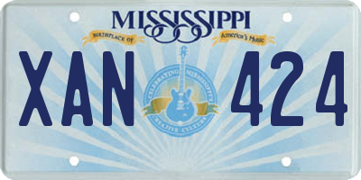 MS license plate XAN424