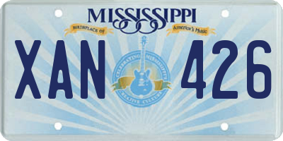 MS license plate XAN426