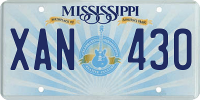 MS license plate XAN430