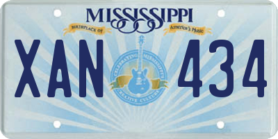 MS license plate XAN434