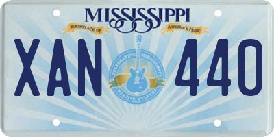 MS license plate XAN440