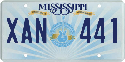 MS license plate XAN441