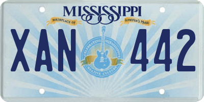 MS license plate XAN442