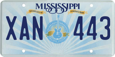 MS license plate XAN443